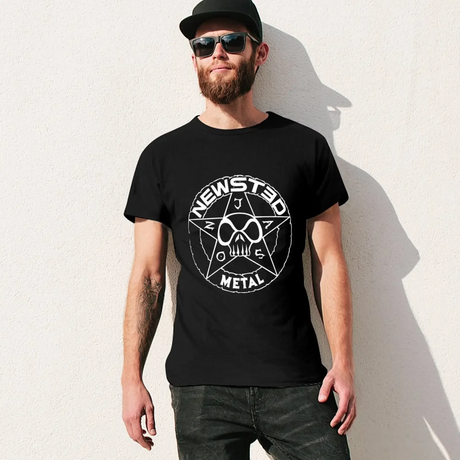 Newsted Metal Essential T-Shirt schnell trocknende Sommerkleid ung Kurzarm T-Shirt Männer