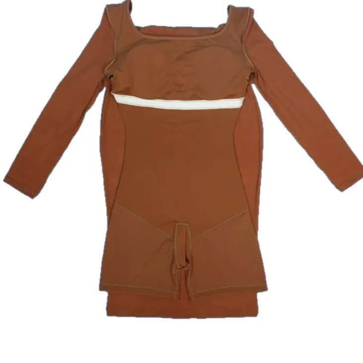 Vestido moldeador de cuerpo sin mangas, largo, acanalado, con cuello redondo y diseño empalmado para mujer, para control de abdomen y silueta estilizada, ropa casual.