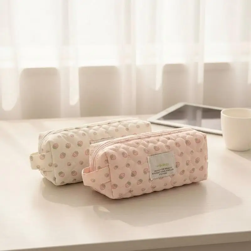 Ästhetisches Polka-Dot-Federmäppchen im koreanischen Stil, tragbarer Retro-Stil-Schreibwaren-Organizer für Schreibwarenliebhaber, für den Schulgebrauch. – Detail 3