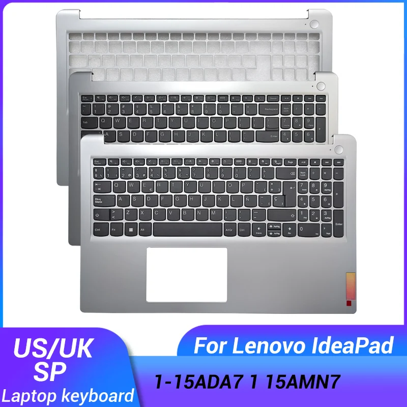 

НОВИНКА ДЛЯ Lenovo IdeaPad 1-15ADA7 1 15AMN7, верхняя крышка упора для рук, США/Великобритании/испанская клавиатура 5CB1F36624