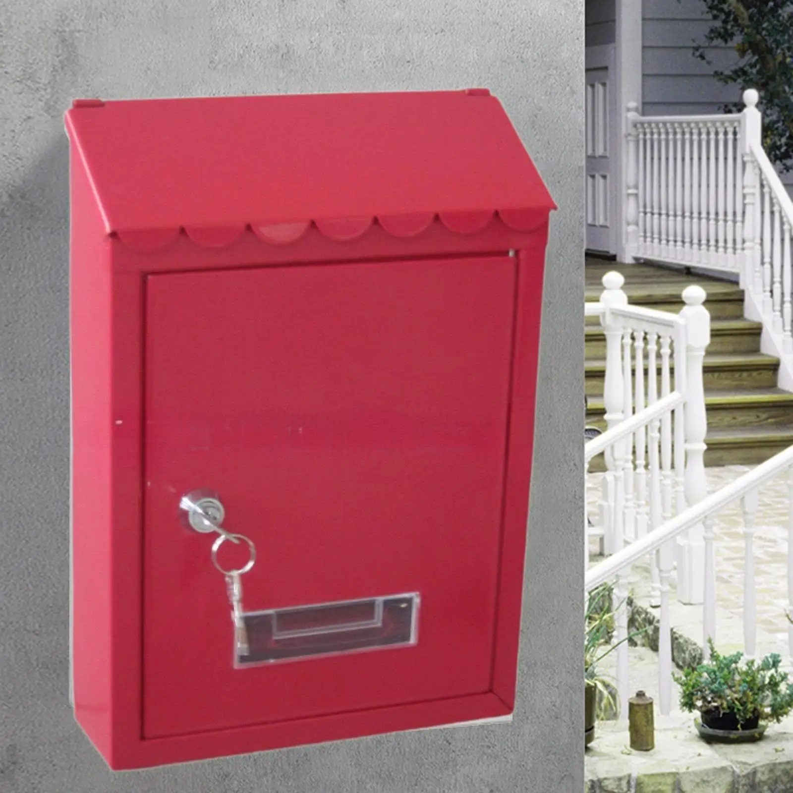 

Wall Mounted Mailbox Lockable Windproof Letter Box for Gate Outdoor Office