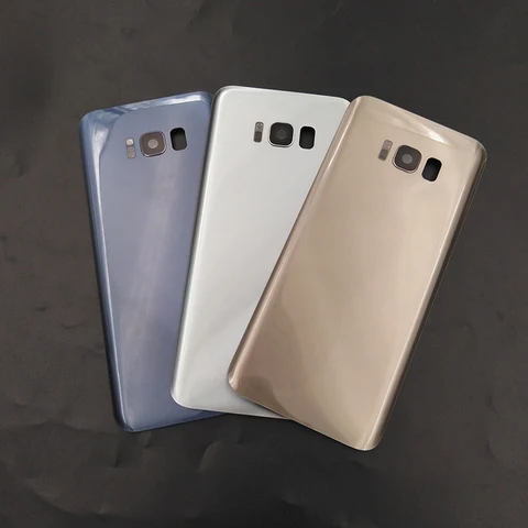 Задняя крышка для Samsung S8 G950 крышка аккумулятора задняя крышка корпуса Запасные части для Galaxy S8Plus S8 + G955 и объектива камеры