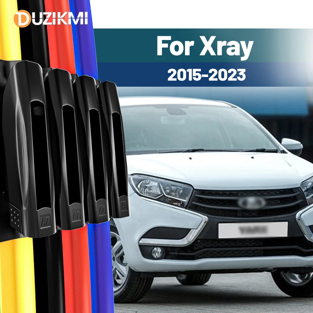 

For Lada Xray 2015-2023 2016 2017 2019 2020 2021 2022 2pcs Front Windshield Windscreen Wiper Blades Red Blue