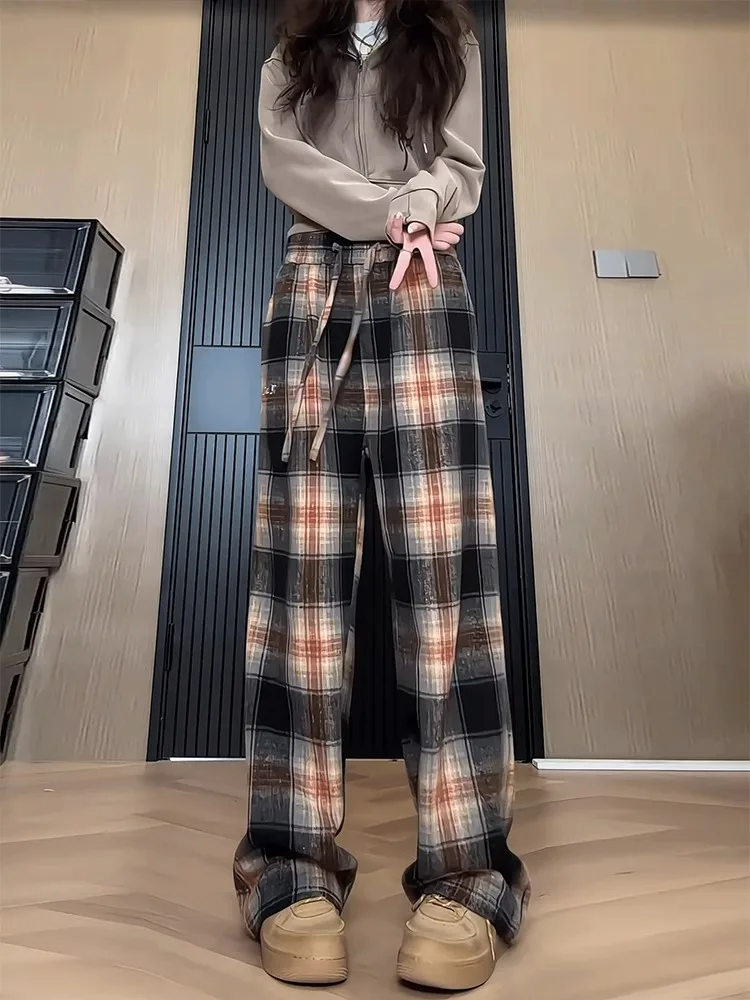 

Американские ретро-брюки унисекс с широкими штанинами, повседневные, весенние, модные, свободные, прямые, струящиеся, в стиле кэжуал