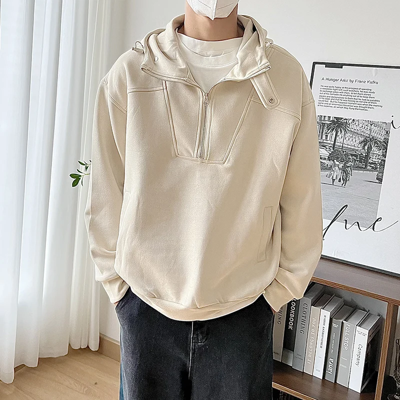 

2024 New Arrival Design Men's Clothing - Autumn and Winter Warm Hoodie - Extra Large Fleece Cotton Solid Color Hoodie W03