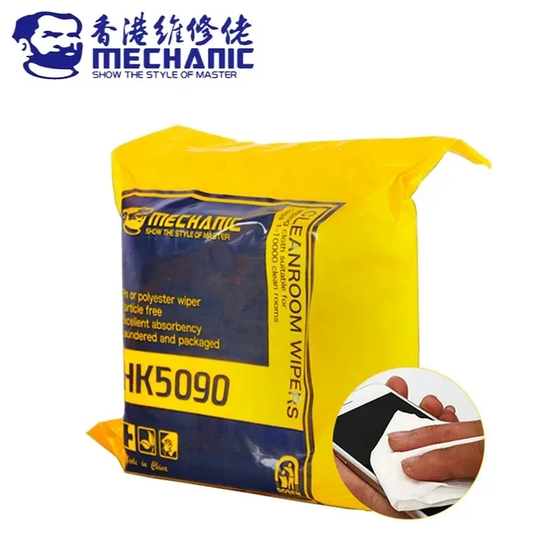 

MECHANIC HK5090 Dust Free Cloth 4 inch 10*10cm Super Soft LCD Screen Cleanroom Wiper for Mobile Phone Pad Tablet Camera Cleaning