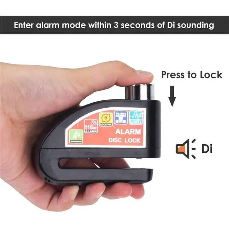 A98M Brake Lock Wheel Disc Scooter Motorcycle Bicycle Alarm Lock Waterproof Safety Brake Aaccessory view 5