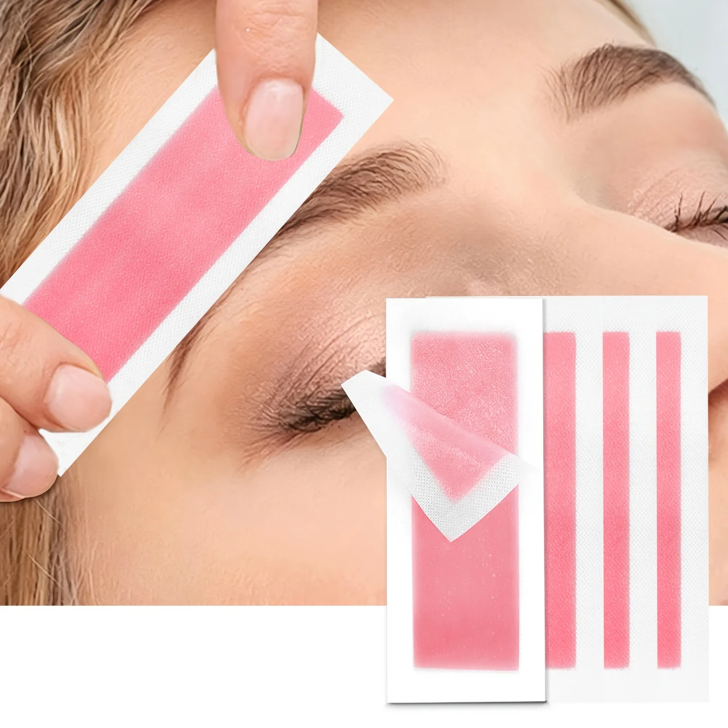20 PCS At-Home Natural Formula Facial Wax Strips Hypoallergenic Calming Oil Wipes Waxing Kit Eyebrow Wax Strips Sensitive Skin