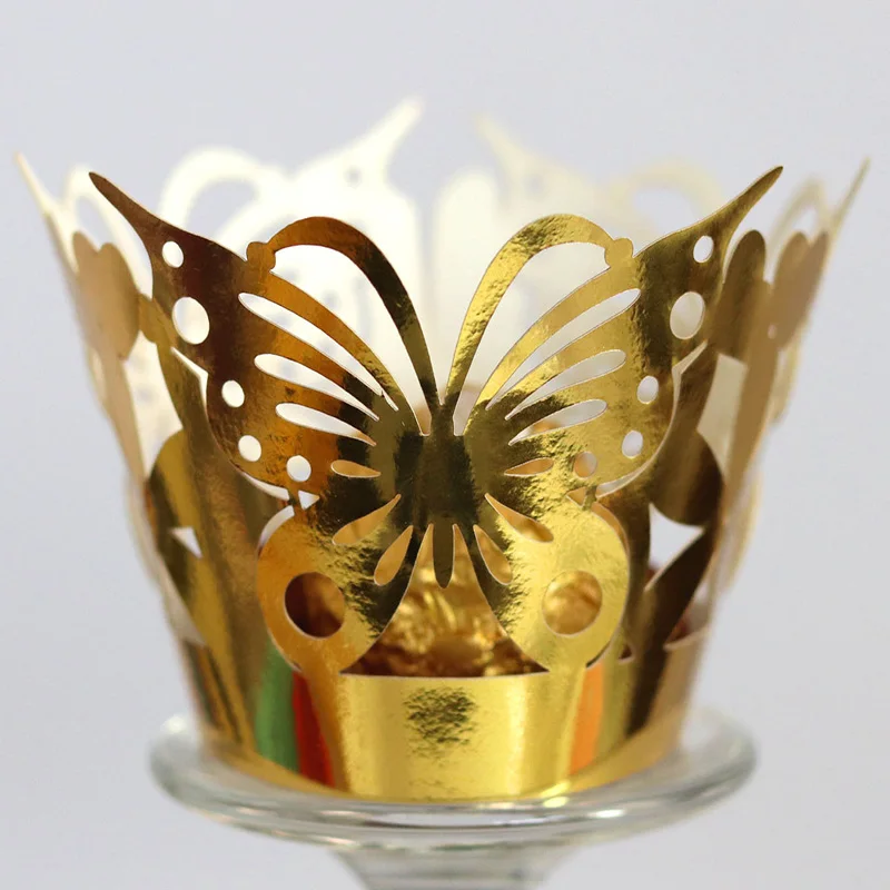 

Laser Cut Butterfly Cupcake Wrappers Liners Baking Cup Cake Cases Birthday Baby Shower Wedding Baptism Party Decoration Favor