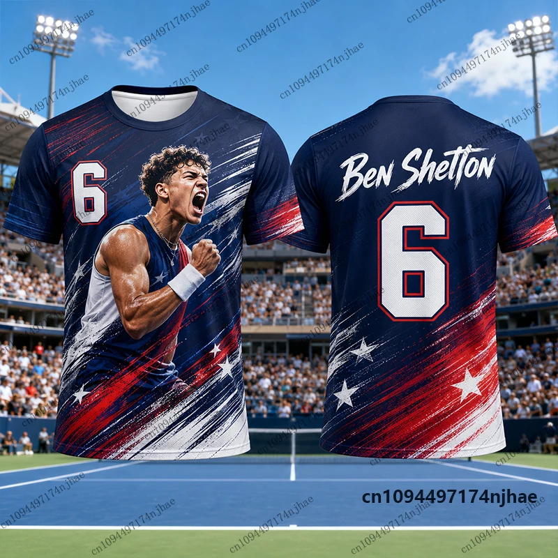 New 2026 Special America Fans No.6 Print Tennis Jersey For Men’s T-Shirt Summer Quick Dry Sports Tees Casual Kids/Adult Tops