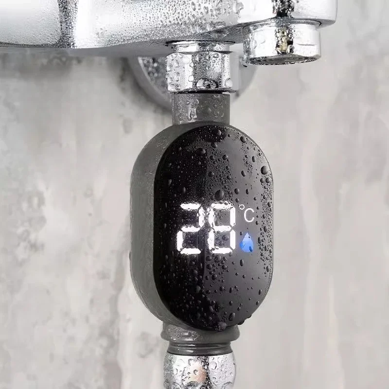 Termómetro de ducha de agua doméstico con pantalla LED 0-99 ℃ Termómetro de agua para el cuidado del bebé, medidor de temperatura inteligente para baño