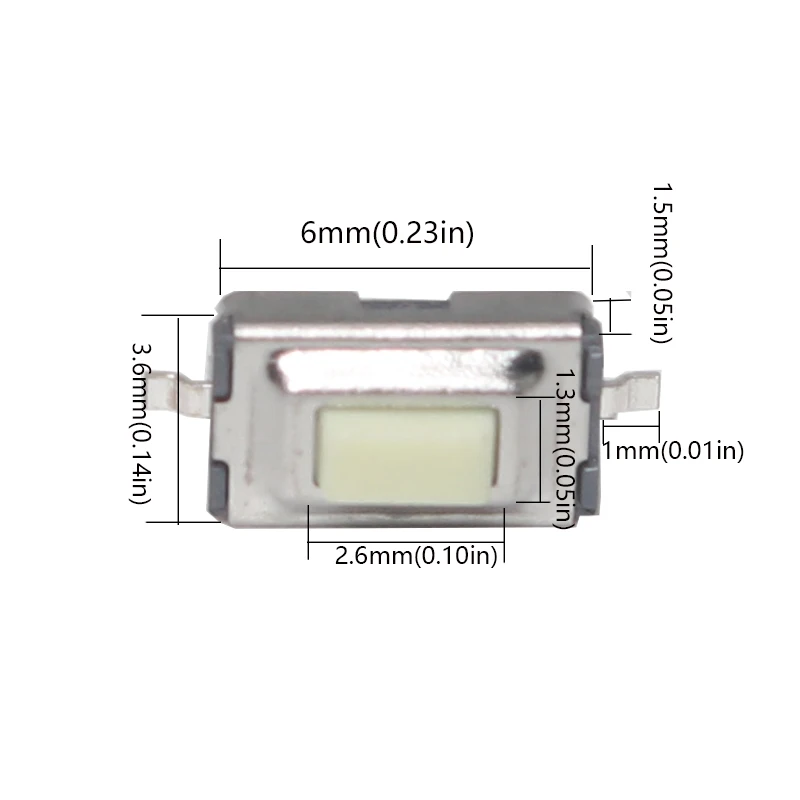【200-5PCS】Tact Switch Micro Switch 2Pin 3X6X2.5MM 3*6*2.5mm White Red Button Tactile Tact Push Switch SMD