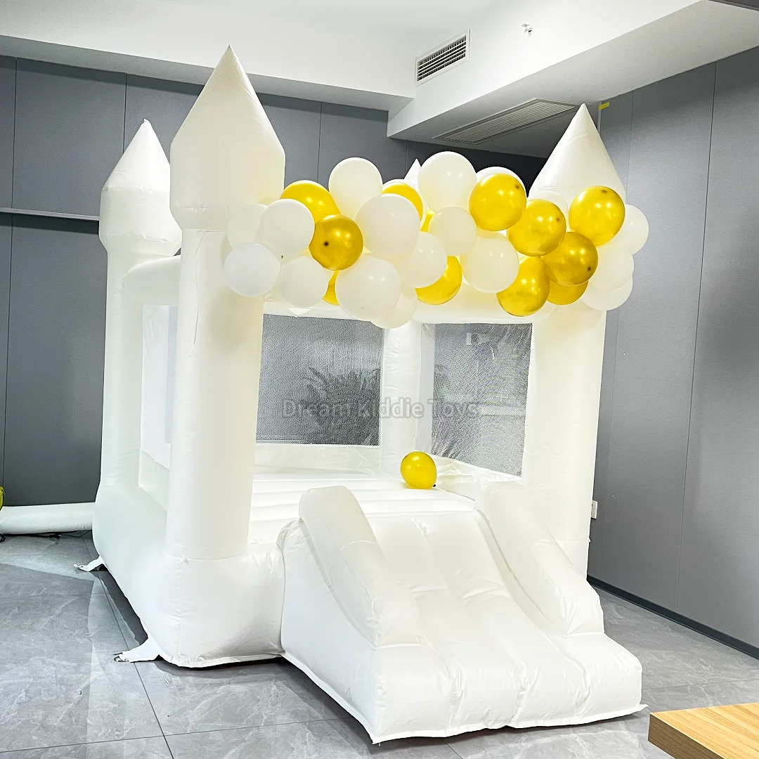 Minicastillo inflable para niños, castillo hinchable blanco, Popular, actividad de alquiler