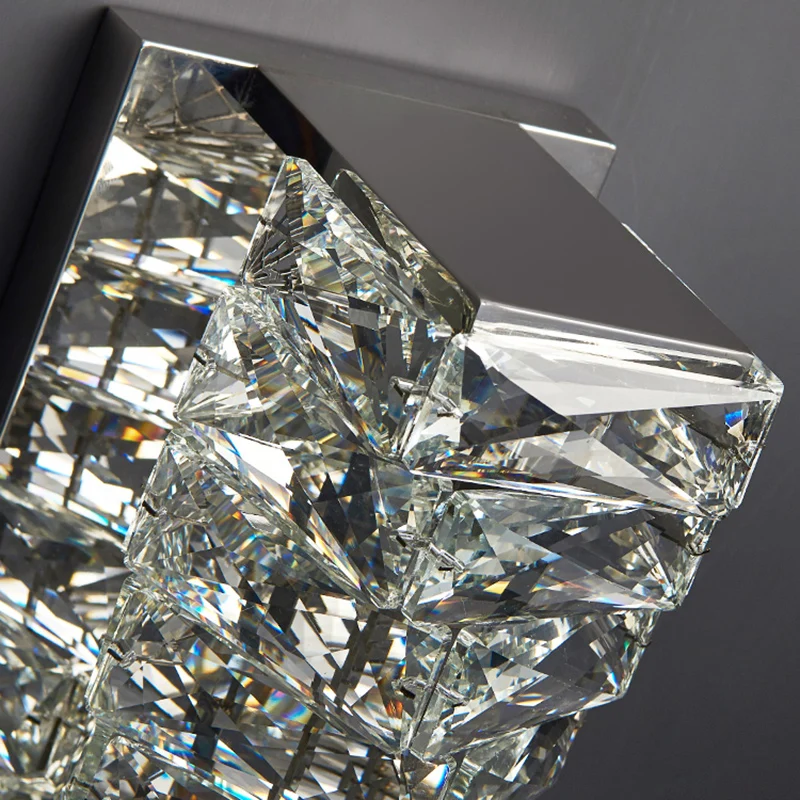 Lampade da parete moderne da comodino in cristallo di lusso per camera da letto, soggiorno, sala da pranzo, hotel