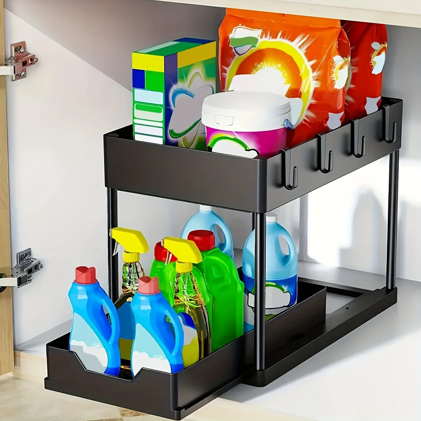 

2-Tier Sliding Under Sink Organizer With - Space-Saving Kitchen & Bathroom Cabinet Drawer, Ideal For , Restaurants, Stores, An