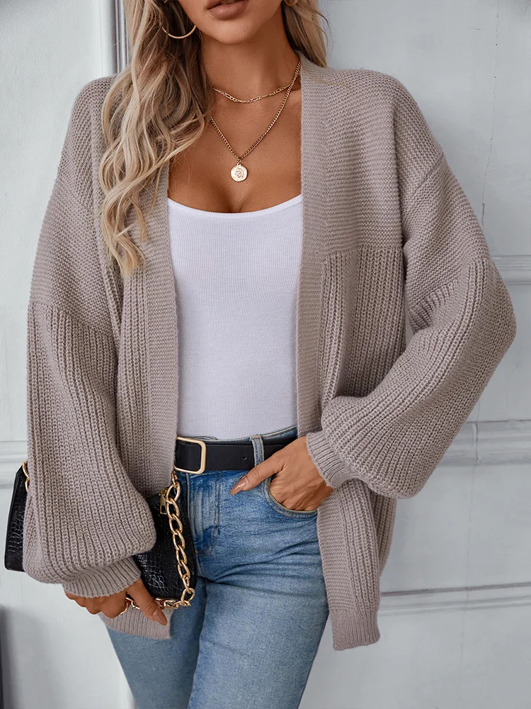 Miyouj 2024 New Long Cardigan Knitted Women's Long Sleeve Single Breasted Sweater Solid Color Autumn Winter Thick Cardigan Coat