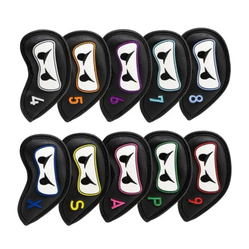 

Driver Covers For Golf Clubs Wedge Golf Club Head Covers Embroidered PU Leather Golf Head Cover Magnetic Closure Set Of 10 Golf