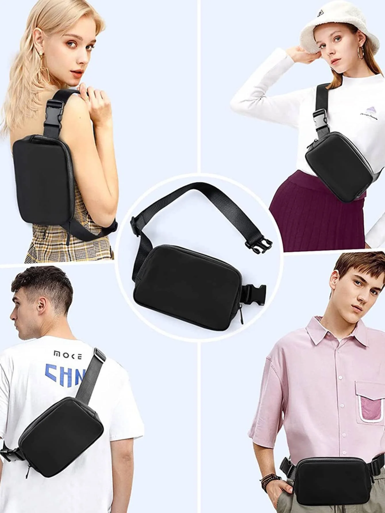 Waist Bag Portable Fanny Pack Outdoor,Travel Minimalist Running Chest Bag Fashionable Casual Bag Lightweight Sport Messenger Bag