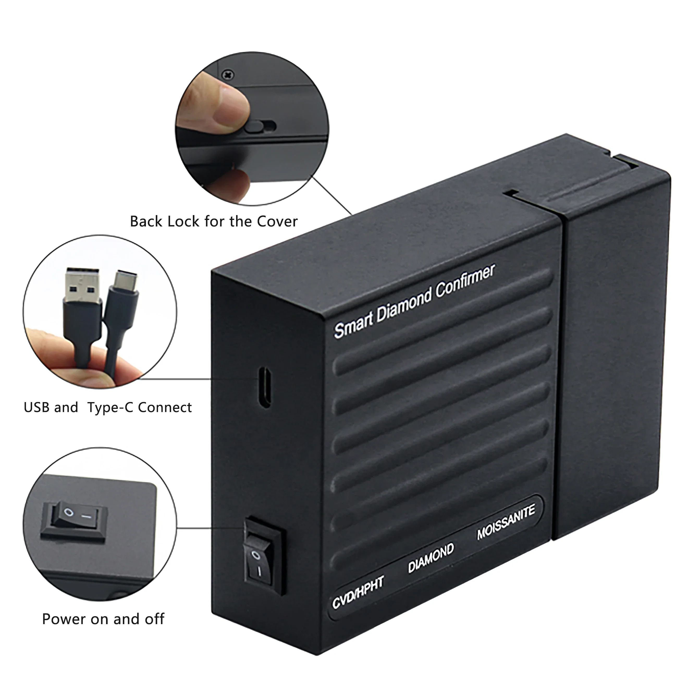 Best Portable Unique Perfect Device For Testing Diamond CVD/HPHT Moissanite Testing Distinguish Tool Diamond Tester SDC-100