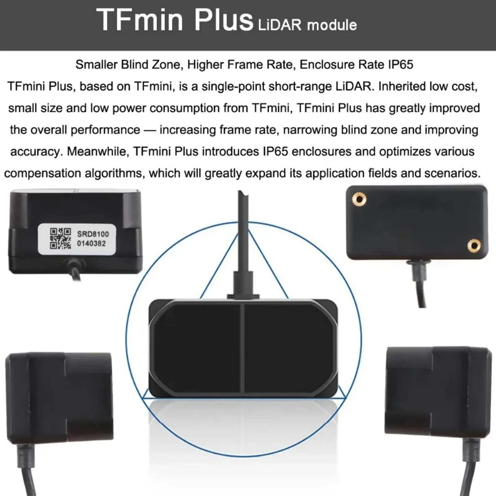 Benewake-Lidar Range Finder Sensor, Ponto Único Micro Ranging Módulo para Arduino Pixhawk, TFmini-S, TFmini Plus, UART I2C