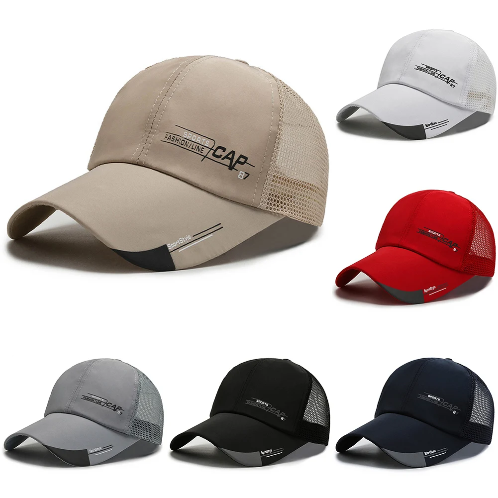 Polyester Baseball Cap 56-60cm Adjustable Breathable Camping Fishing Hunting For Men Visor Cap 6 Colors Optional