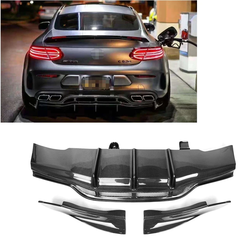 

Real Carbon Fiber Rear Bumper Diffuser for Mercedes Benz C63 W205 Coupe 2-Door 2015-2018 PSM Style Car Accessories