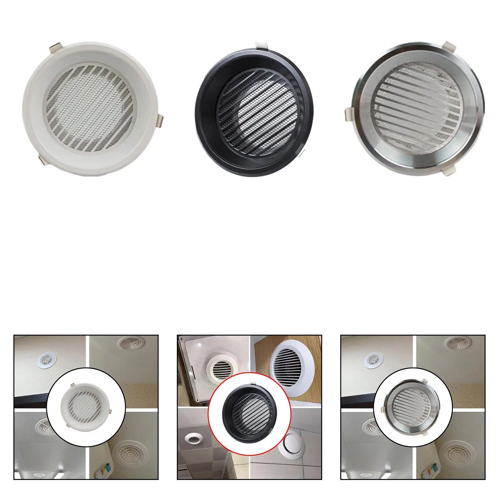 Round Vent Cover Accessories Transfer Grille Vent Cover for Subways Basements Residential Homes Office Buildings Warehouses