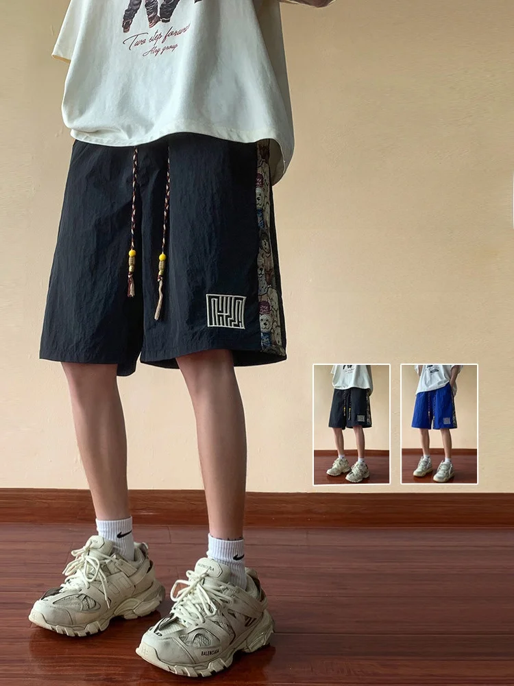 

Новые китайские мужские летние шорты-бермуды оверсайз в стиле ретро, американские, дышащие, удобные, спортивные