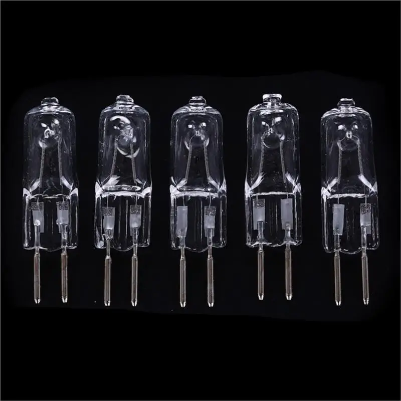 5pcs Halogen Lamp Beads G5.3 220V 35W 50W Halogen Bulbs Crystal Light Machine Work Lamp Yellow Light Color Clear Bulbs Whosesale