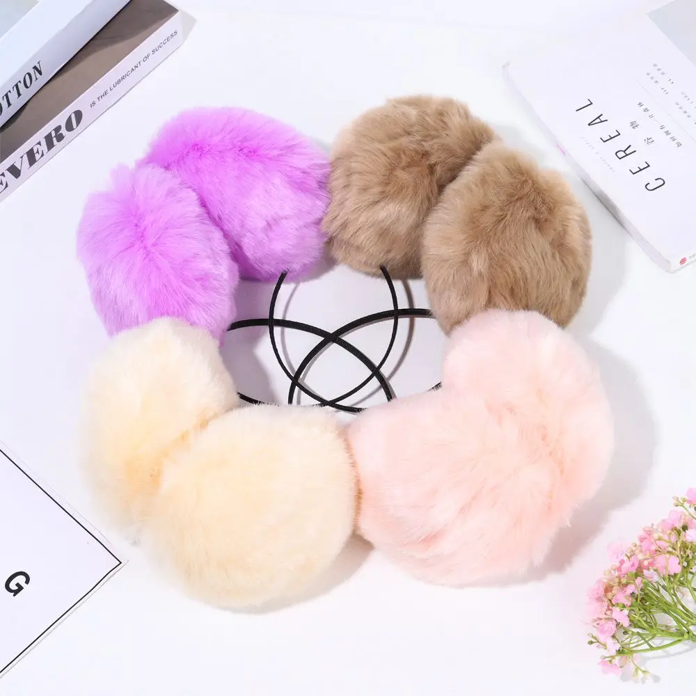 Cute Female Ear Protection Ear Warmer Faux Rabbit Fur Warm Earmuffs Plush Earmuffs Ear Bag