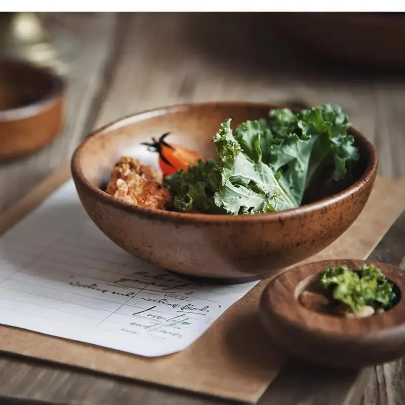 Japanese Handmade Stoneware Tableware Plates and Bowls Retro Ceramic Dinner Home Cooking Restaurant Rice Bowl - view 4
