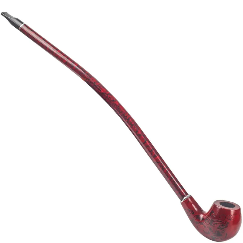 41CM Wooden Resin Long Smoking Tobacco Pipe with Filter Removable Washable Long Rod Churchwarden Tobacco Smoking Pipe Men Gift