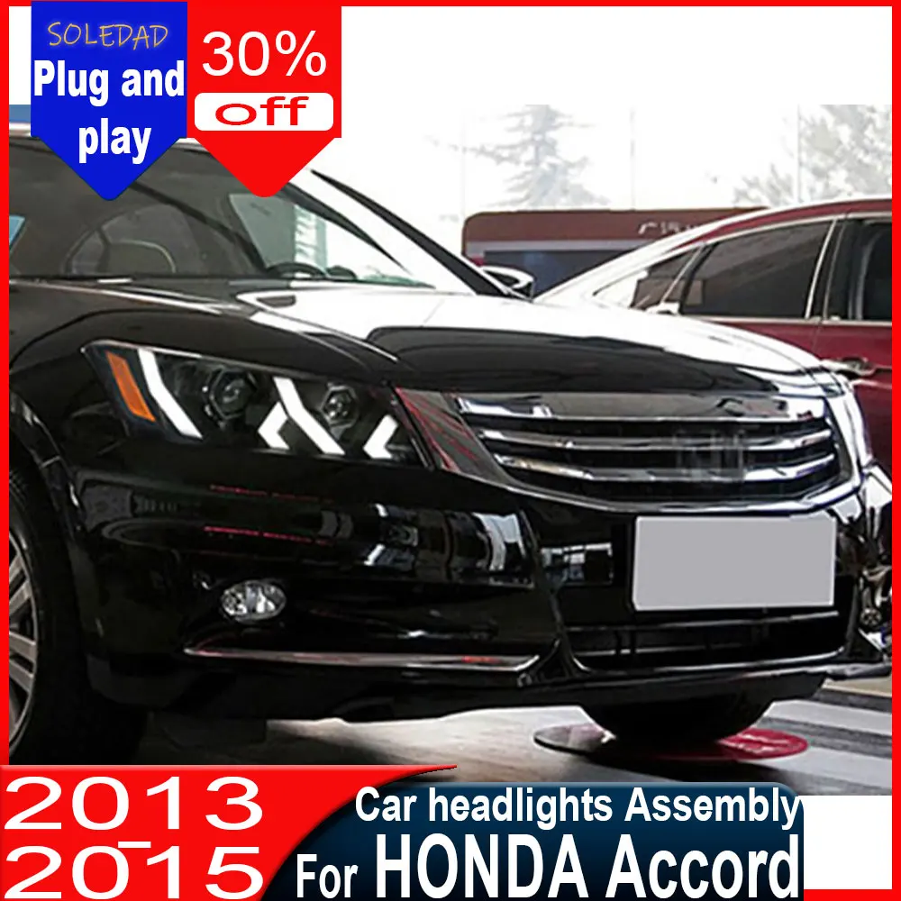 

Car LED Headlights For Honda Accord 2013 2014 2015 Front Lamp Assembly Headlamp Daytime Running Light Accessories