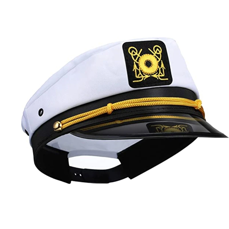 Retro Marine Yacht Captain Embroidered Marine Hat Costume for Halloween