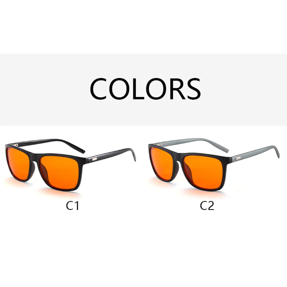 Klassische Orange-Linsen Blaulichtfilter-Brille für Männer und Frauen, Eckige Computer-Nachtsichtbrille mit Bildschirmfilter – Detail 9