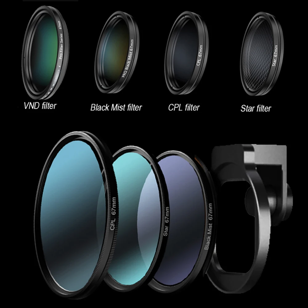 67mm Filter Adapter Phone Universal Filter Star Variable ND CPL for iPhone 13 Pro max iphonex Smartphones Huawei Xiaomi OnePlus