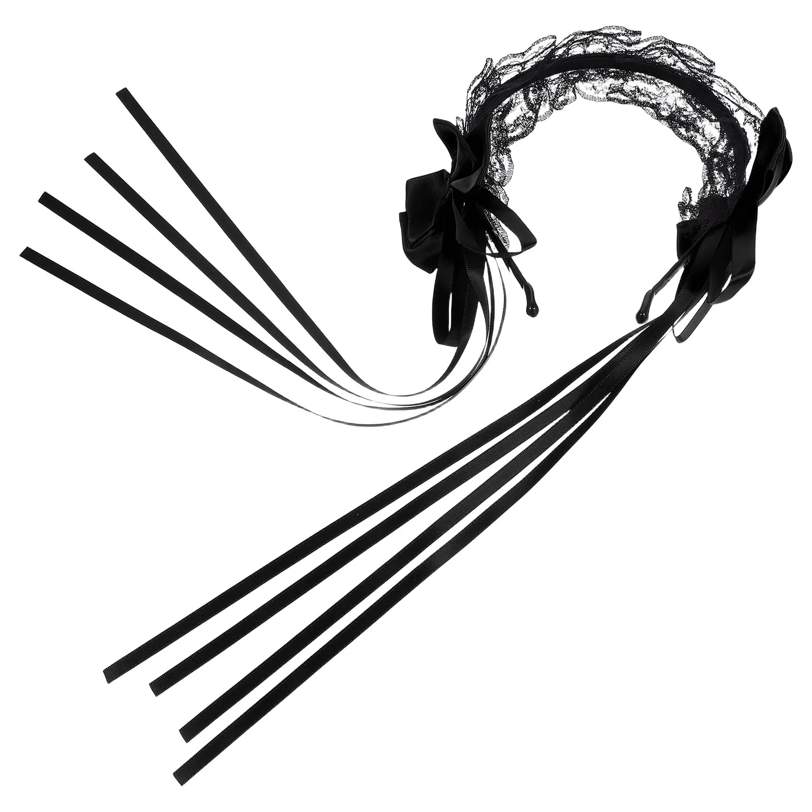 

Японская кружевная повязка на голову в стиле Лолиты с бантом, романтическая лента, аксессуары для волос для косплея, вечерние, повседневная одежда, костюм горничной