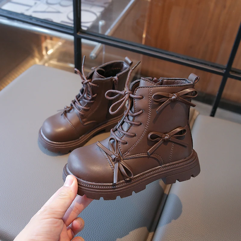 

Classic New Girls Fashion Ankle Boots for Princess Winter Children's Causal Cotton Boots Sweet Bowknot Kids Boots Thick Bottom