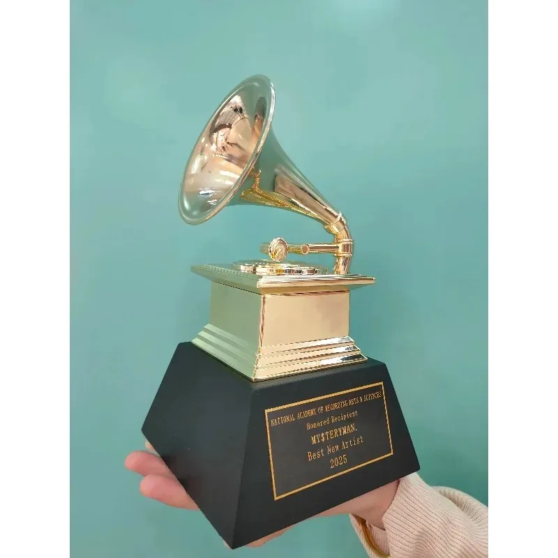 THE GR AM MYS A wards Gramophone Metal Trophy by NA RA S Nice Gi-ft Souvenir Collections Fr-ee Lettering