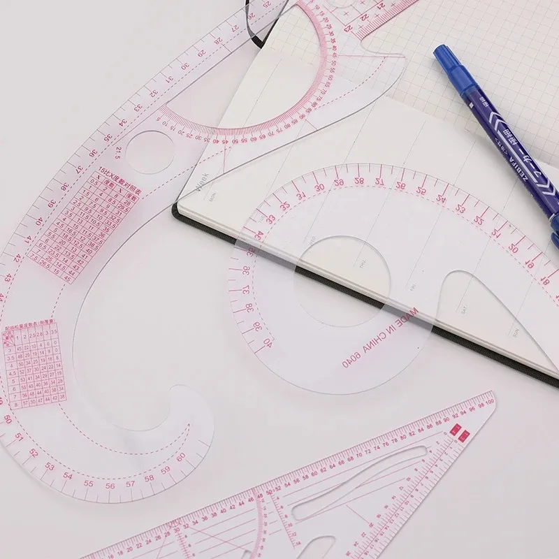 Multifunctional French Curve Ruler Soft Plastic Patchwork Ruler Measure Dressmaking Drawing Template Craft Sewing Tools