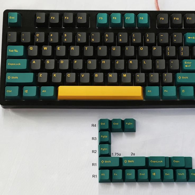 Rudy, graphite blue, Nautilus, Mars green and other two-color injection molded PBT opaque keycaps