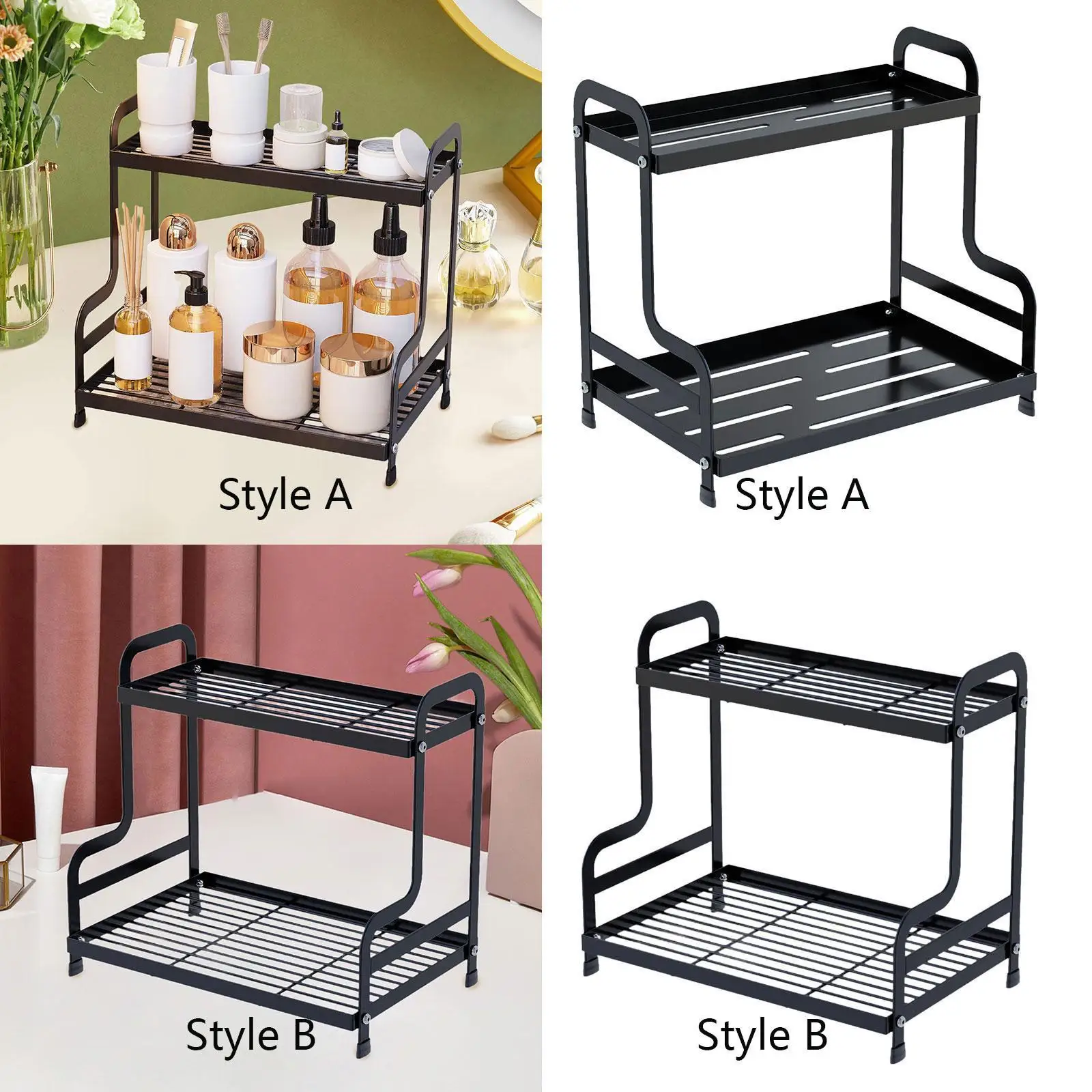 Countertop Organizer for Bathroom, Perfume Organizer, Spice Rack, 2 Tier Cosmetic Organizer, Vanity Tray, Cosmetic