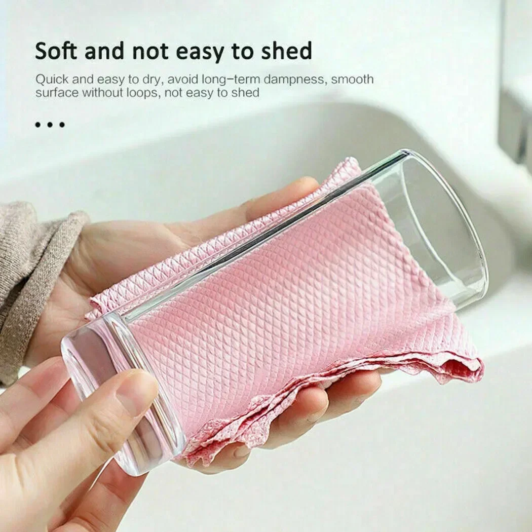 NanoScale Streak-Miracle Cleaning Cloths Pads Kitchen Anti-Grease Wiping Rags Miracle Cleaning Towel For Home Kitchen Tool image 2