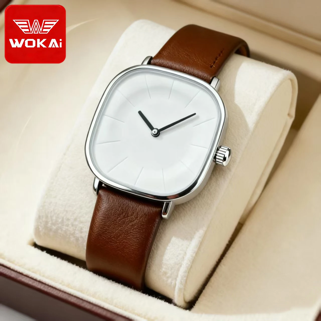 WOKAI Wrist Watches Fashionable casual women Quartz Watch Silica gel strap Big Dial Women Wathes  Ladies watch relogio feminino