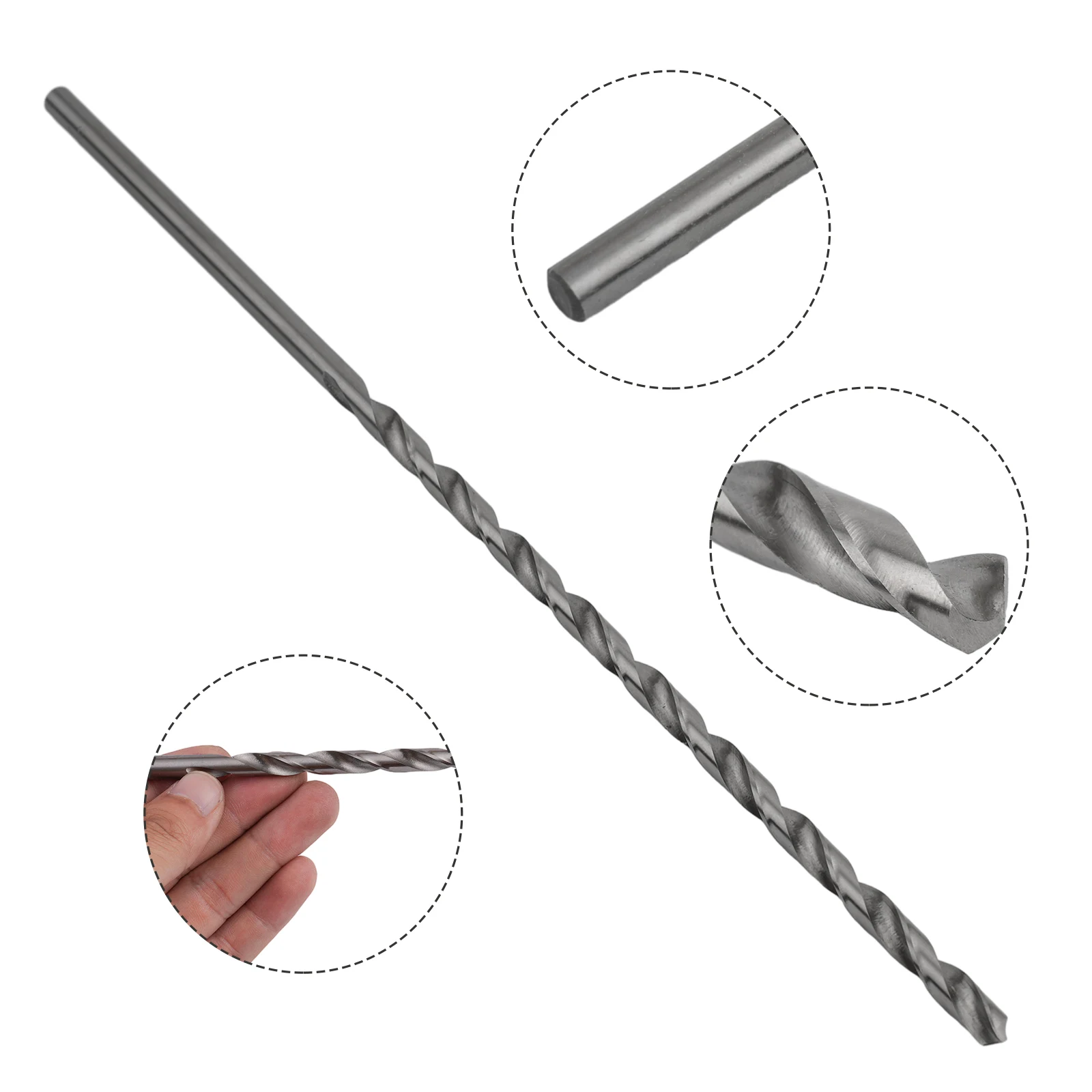 300mm Extra Long Drill Bits for Soft Metal Wood Plastic Drilling with Round Shank and Dual for flute to Up Drilling