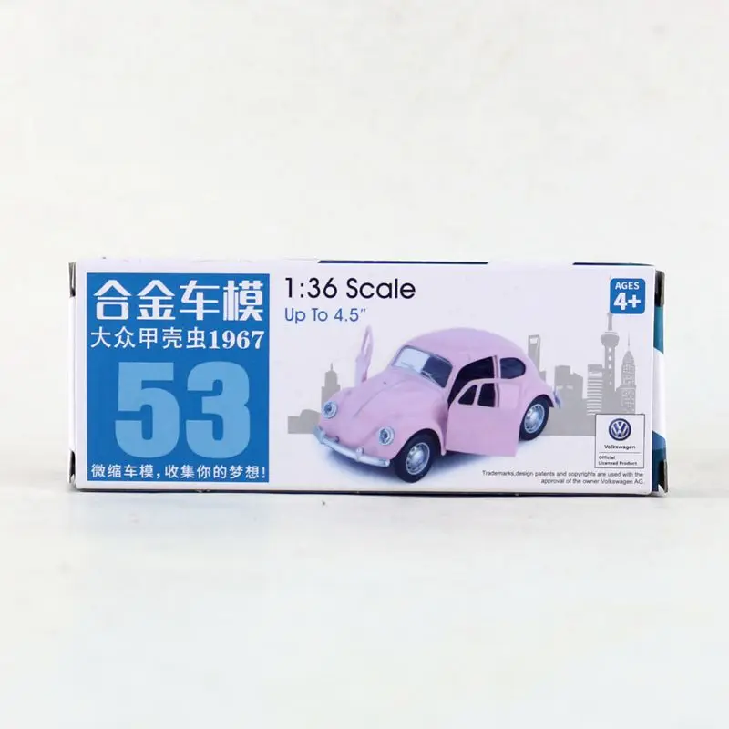 1/36 1967 Volkswagen Classical Beetle Diecast Metal Toy Car Model Miniature Pull Back Educational Collection Gift Kid Match Box