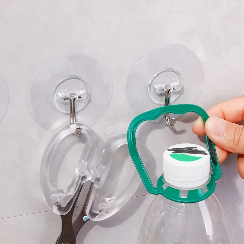 Round Transparent Wall Hooks Strong Self Adhesive Door Wall Hangers Hook Home Storage Hooks Heavy Load Hook Multi-Purpose Racks