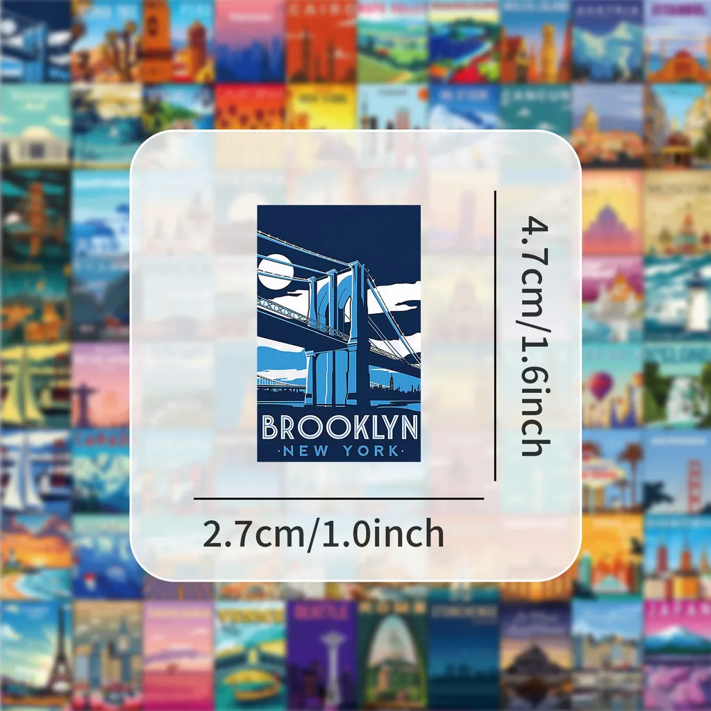 108 قطعة من طوابع المناظر الطبيعية الخلابة - ديكور على الطراز العتيق للمجلات والمغلفات والمجموعة LanLanStickersWorld #5