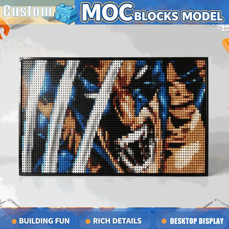 4909PCS Wide Comic Style Clawed Hero Pixel Art Building Blocks Wall Portrait Mosaic Model DIY Assembly Set Creative Decor Gift
