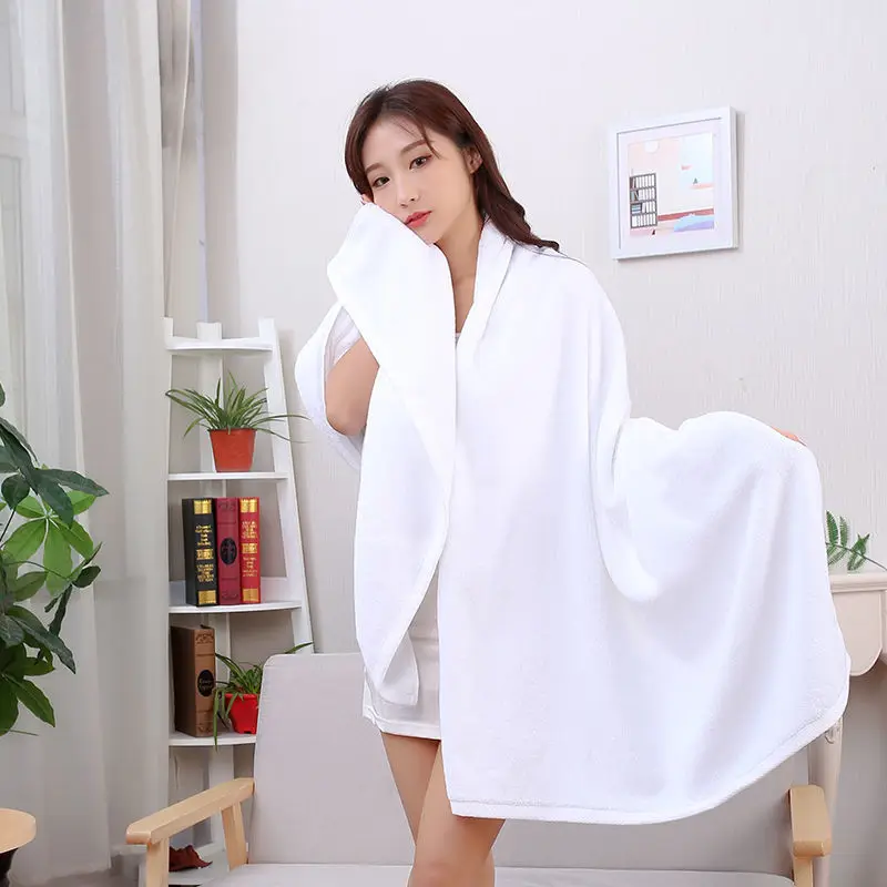 High Quality Thickened Large Bath Towel, White Supper Absorbent Towel For Sauna Hotel Home, Microfiber Towel For The Body